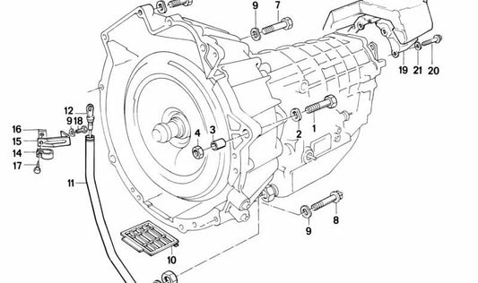 Tubo de llenado de aceite OEM 24111218393 para BMW E34, E32. Original BMW.