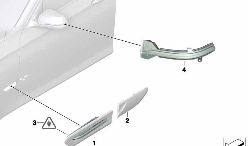 Rechte intermittierende Embinedor -Abdeckung OEM 63137202184 für BMW F01, F02. Original BMW.