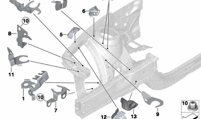 Soporte lateral AGD OEM 41007390654 para BMW F20, F21, F22, F23, F87, F30, F31, F34, F35, F32, F33, F36. Original BMW.