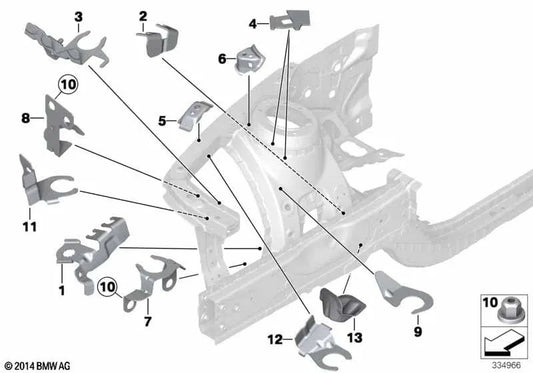 Soporte AGD delantero para BMW Serie 1 F20, F21, Serie 2 F22, F23, F87, Serie 3 F30, F31, F34, F35, Serie 4 F32, F33, F36 (OEM 41007390655). Original BMW