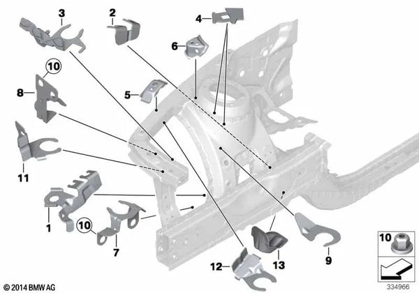 Soporte AGD delantero para BMW Serie 1 F20, F21, Serie 2 F22, F23, F87, Serie 3 F30, F31, F34, F35, Serie 4 F32, F33, F36 (OEM 41007390655). Original BMW