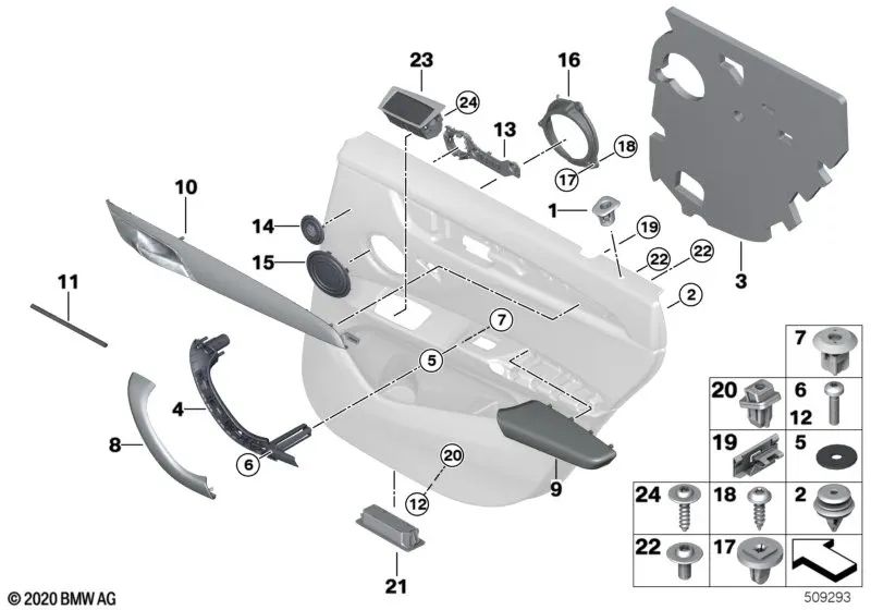 Listón decorativo derecho para BMW X1 F48, F49 (OEM 51427410962). Original BMW.