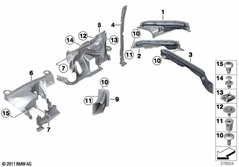 Tornillo de cabeza cóncava autoblocante para BMW Serie 5 F07, F10, F11, F18, F06, F12, F13, F01, F02, F04 (OEM 07149188001). Original BMW