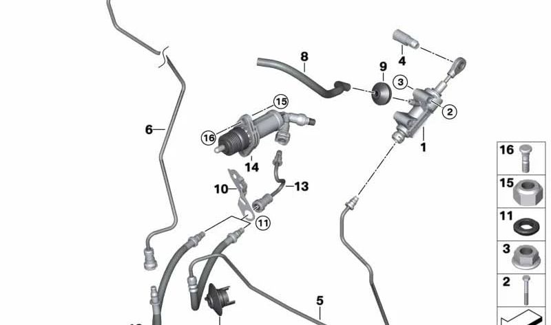 Tubería con manguera de presión para BMW F20, F21N, F22, F23N, F87, F30, F31N, F34, F35, F80 (OEM 21526869276). Original BMW