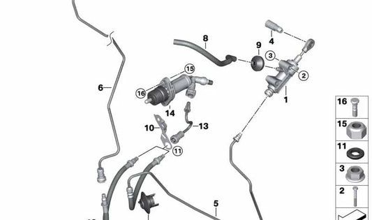 OEM Hydraulic Pipe 21526864481 for BMW F20, F21, F22, F23, F87, F30, F31, F34, F80, F32, F33, F36, F82, F83. Genuine BMW.