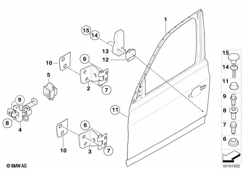 Puerta delantera derecha para BMW X3 E83, E83N (OEM 41003451016). Original BMW.