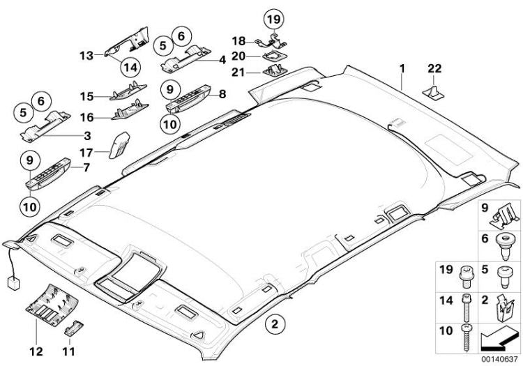 Tapa De Techo Delantero Arena Beige Para Bmw X3 E83. Original Recambios