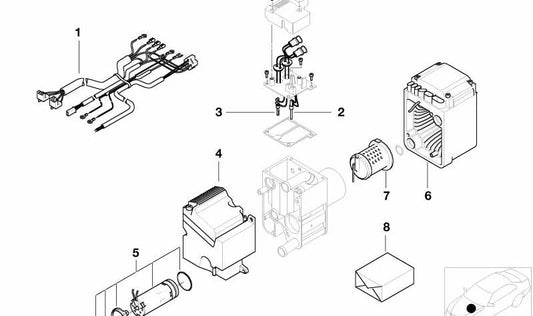 Juego de juntas para calefactor estacionario para BMW Serie 5 E34, E39 Serie 7 E32, E38 (OEM 64128370524). Original BMW