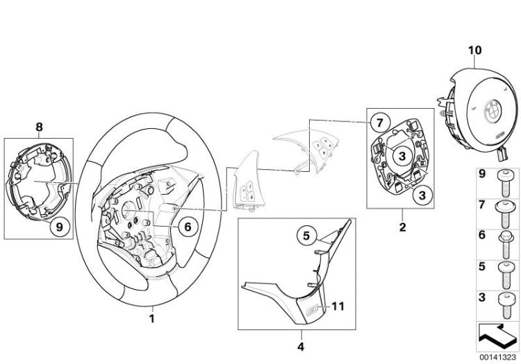 Volante Deportivo M Cuero Negro Para Bmw E60 E61 E63 E64. Original Recambios