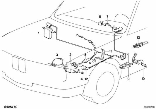 Actuator retaining plate for BMW 7 Series E32 (OEM 65711378316). Genuine BMW