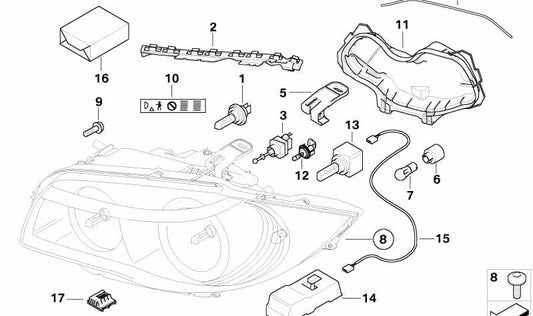 Xenon connection cable for BMW E87 (OEM 63117168878). Original BMW