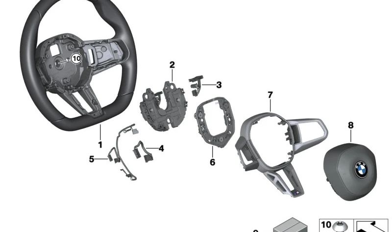 Módulo eletrônico do volante 32305A84CC2 para BMW G60, G70, U11. BMW original.