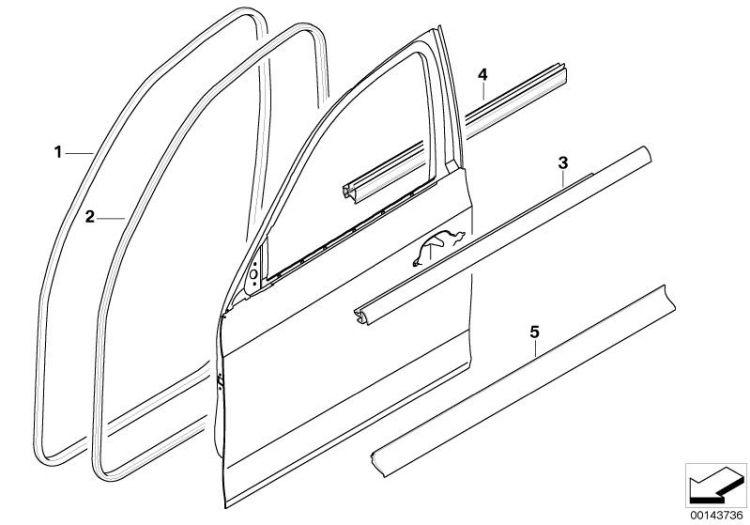 Cubierta De Canal Lameluna Exterior Puerta Delantera Negro Brillante Para Bmw E90 E91 Berlina