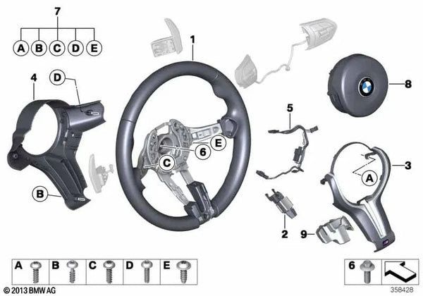 Cubierta Decorativa del Volante para BMW F85, F86 (OEM 32307854459). Original BMW