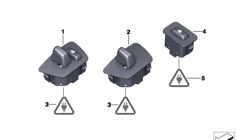 Interruptor de ajuste de columna de dirección OEM 61319188877 para BMW F07, F10, F11, F06, F12, F13, F01, F02, F04. Original BMW