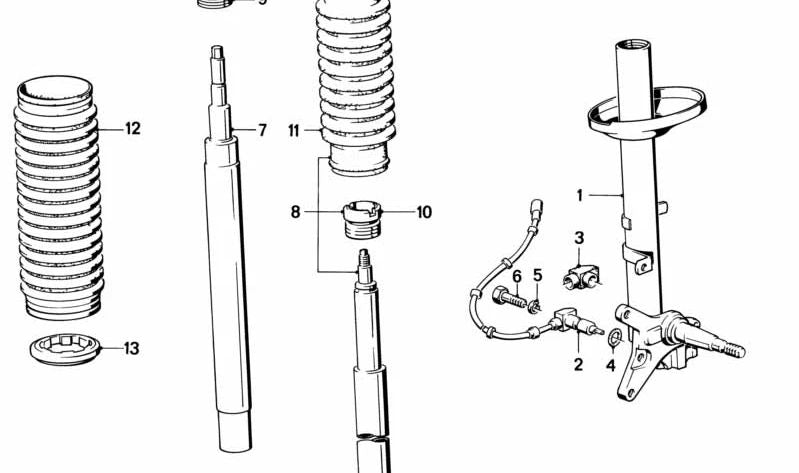 Inserto de amortiguador para BMW Serie 5 E28 (OEM 31321124448). Original BMW