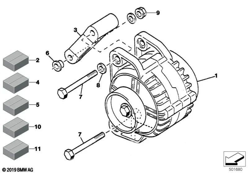 Casquillo para BMW Serie 3, Serie 5, Serie 7 (OEM 12312195409). Original BMW