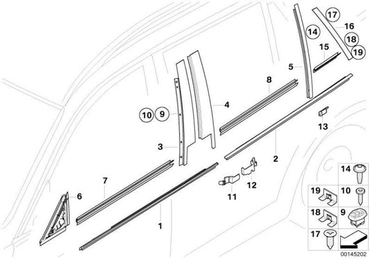 Junta Puerta Delantera. Para Bmw E91 E90. Original Recambios