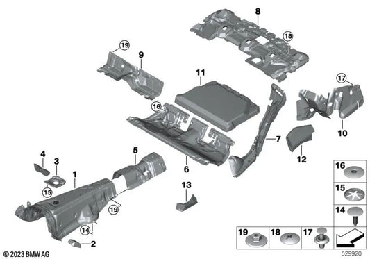 Absorbedor de Pared Lateral para BMW G21, G21N, G81 Serie 4 G26 Serie 5 G30, G31, G38, G60 Serie 6 G32 (OEM 51487381211). Original BMW.