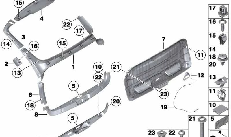 OEM 51497220249 Scheda di tenuta sinistra per BMW F07. BMW originale.