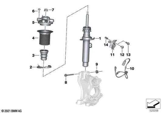 Amortiguador delantero izquierdo VDC para BMW G29 (OEM 37106895065). Original BMW.