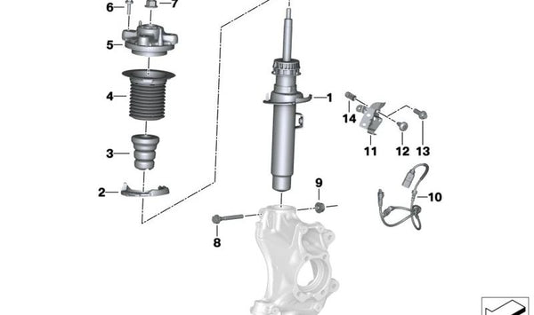 Soporte VDC derecho para BMW Z4 G29 (OEM 37106880428). Original BMW