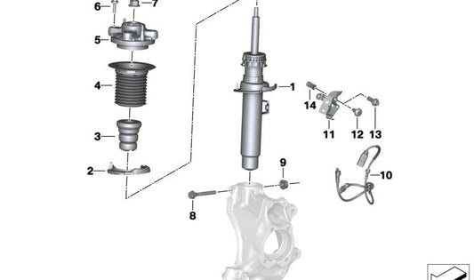 STOP di sospensione anteriore OEM 31336791507 per BMW F20, F21, F23, G42, F30, G20, G21, G22, G23, G29. BMW originale.