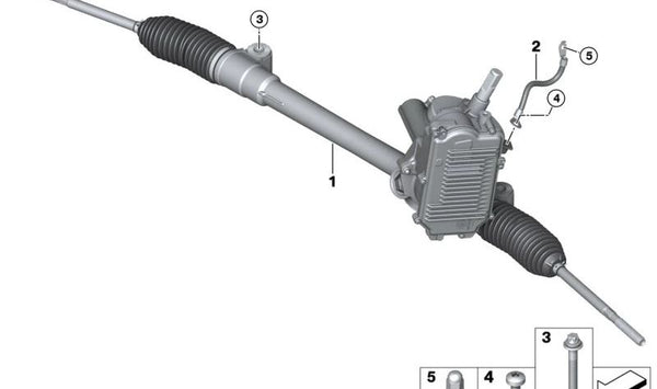 Dirección asistida eléctrica (caja de dirección) OEM 32105A43108 para BMW i3 (I01). Original BMW