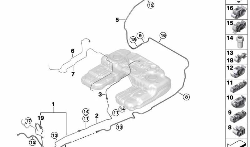 BMW F85 -Sensor -Futterkanal, F86 (OEM 16117849510). Original BMW