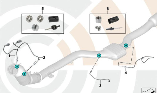 Sensor de temperatura do gás de escape OEM 1178744990 para BMW G30, G31, G32, G11, G12. BMW original.