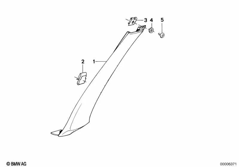 Carenado del parabrisas derecho para BMW Serie 7 E23 (OEM 51431853604). Original BMW.