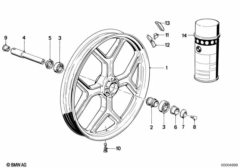 Nabe für BMW E46, F30, F80 (OEM 36311452173). Original BMW