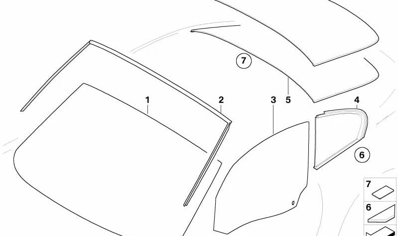 Parabrisas verde OEM 51317051543 para BMW Z4 (E85, E86). Original BMW