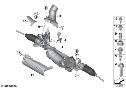 Dirección asistida eléctrica para BMW G42, G20, G21, G22 (OEM 32105A504C7). Original BMW