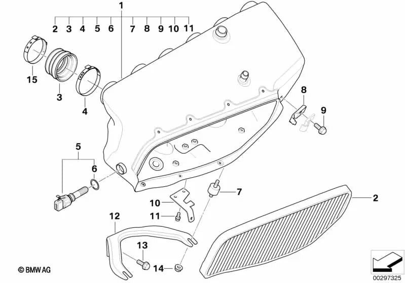 Tubo para BMW Serie 3 E46 (OEM 11612466477). Original BMW