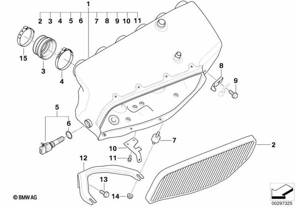 Soporte válvula de ventilación del tanque para BMW E46 (OEM 11617833656). Original BMW.