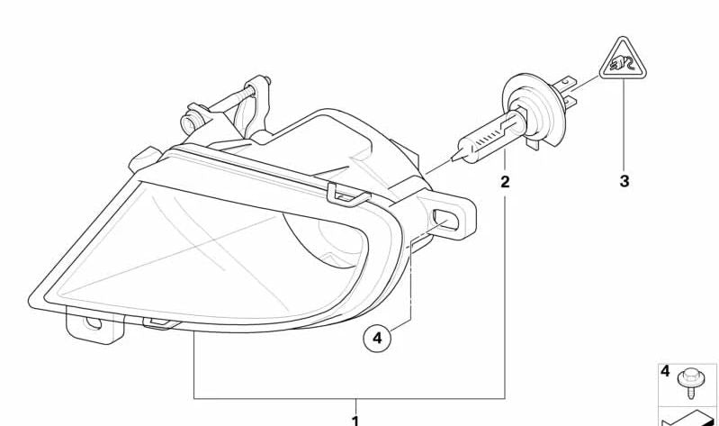 Faro antiniebla izquierdo para BMW E60N, E61N (OEM 63177177711). Original BMW