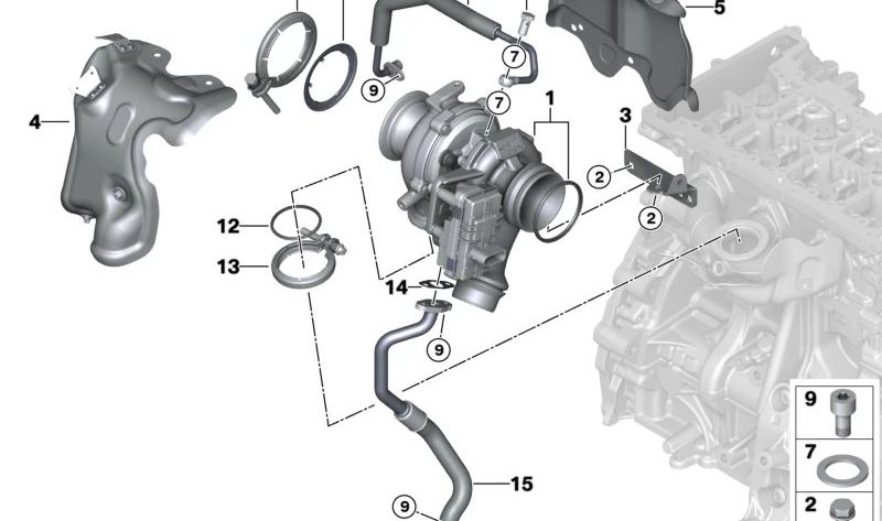 Oil Duct for BMW 2 Series F45, F46; X1 F48; MINI F54, F55, F56, F57, F60 (OEM 11428511647). Original BMW