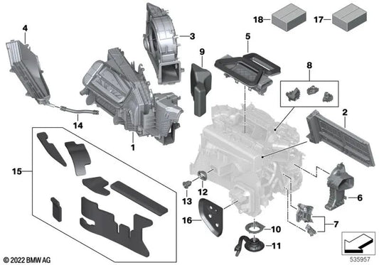 Nabe für BMW 1er F20, F21, 2er F22, F23, G42, 3er F30, F31, F80, 4er F32, F33, F36, 5er F90, G30, 6er G32, 7er G11, 8er F91 , i-Serie I20, X3 G01, X4 G02, X5 G05, X6 G06, X7 G07, XM G09, Z4 G29 (OEM 64119145230). Original