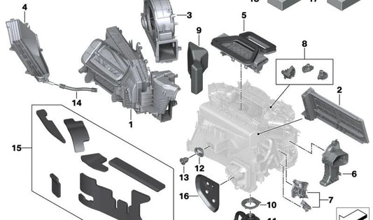 Manguera de desagüe de condensación para BMW Serie 3 G20N, G21N, Serie 4 G22N, G23N, G26, G82, G83N, Serie 5 G60, G61, G68, G90, Serie 7 G70 (OEM 64115A3BFF5). Original BMW