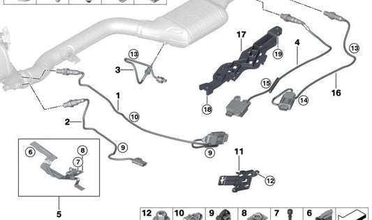 Sensor NOX para BMW G05, G06, G07 (OEM 13628580409). Original BMW