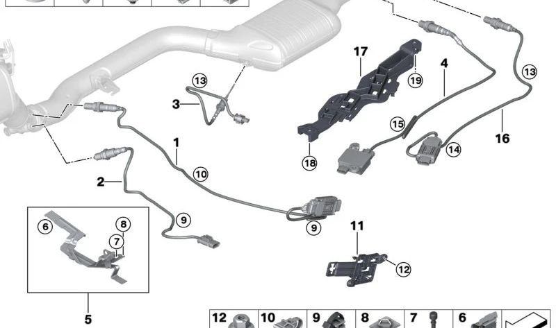 NOX-Sensor für BMW G05 (OEM 13628594552). Original BMW.