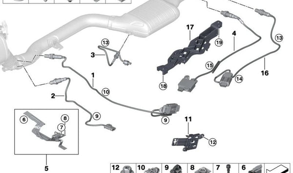 Sensor NOX para BMW G05 (OEM 13628594552). Original BMW.