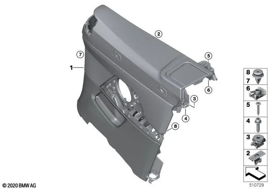 Right seitenverkleidung for BMW Series 4 G23 (OEM 51435A2C3A8). Genuine BMW