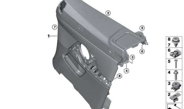 Revestimiento lateral izquierdo para BMW Serie 4 G23, G23N (OEM 51435A2AE53). Original BMW