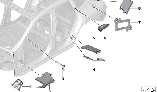 Revestimiento interior izquierdo del pilar C inferior OEM 41007955453 para BMW I20. Original BMW.