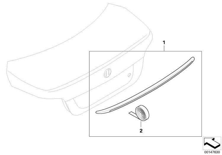 Spoiler Aleron Trasero Imprimado M Para Bmw Berlina E60. Original Recambios