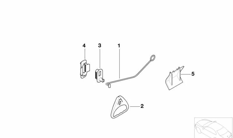 Cable Bowden de liberación de emergencia para BMW Serie 3 E46 (OEM 51247056410). Original BMW