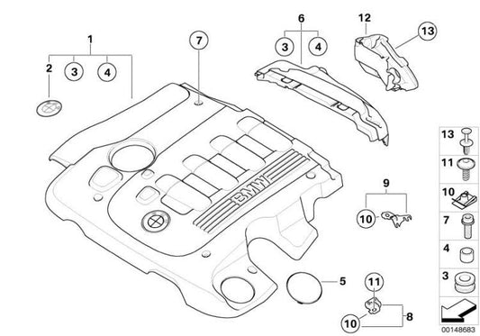 Cubierta Acústica Del Motor Para Bmw E90 E91. Original Recambios