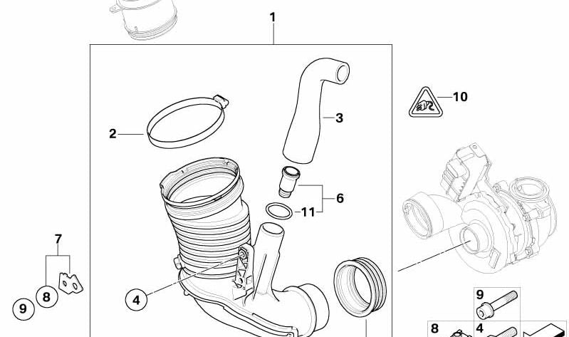 Reinluftrohr für BMW E83N (OEM 13713420246). Original BMW